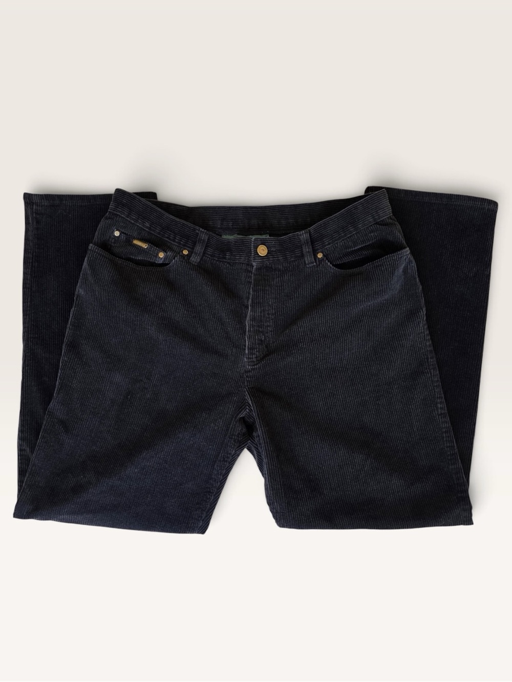 Lauren Ralph Lauren Black Corduroy Pants Women’s 16 Stretch